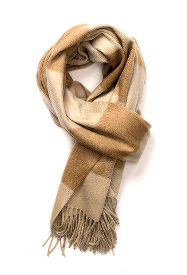 Joshua Ellis Cream Stripe Cashmere Stole